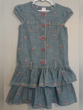 Gymboree Cherry Cute Girls Size 6 Jean  Dress